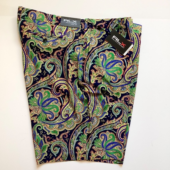 RLX Ralph Lauren Magnolia Lane Golf Shorts Paisley Blue Multi Men's NWT 42 $98 - Picture 3 of 8